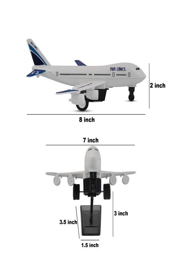 في جراسب لعبة طائرة VGRASSP للأطفال تعمل بالسحب للخلف مع قاعدة عرض - بدون حواف حادة، أجنحة ثابتة وتصميم واقعي لطائرة إيرباص | يمكن للبالغين استخدامها كزينة للطاولة - اللون حسب المتوفر - Image 3